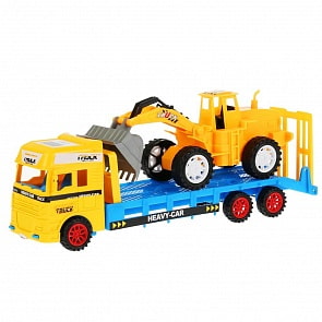 Трейлер инерционный с трактором, разные цвета (1908A020) (ассортимент)