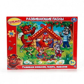 Развивающий пазл в рамке - Теремок, 15 элементов (Умка, 4690590102152sim)