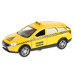 Машина металлическая Lada Vesta Sw Cross Такси, длина 12 см, инерционная (Технопарк, VESTA-CROSS-T) - миниатюра