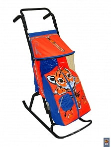 Санки-коляска - Снегурочка-2-Р – Тигренок, цвет синий-красный (RT, 3546RT)