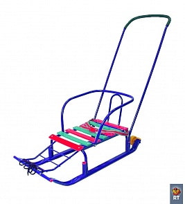 Санки Считалочка Семерка с большими колесиками, синие (RT, 3657RT)