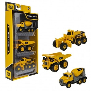 Набор спецтехники - Бетономешалка, самосвал, грейдер, 3 штуки, 10 см (1toy, Т19126)