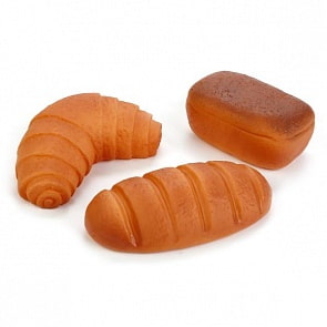 Набор из 3 игрушек для купания – Хлеб: батон, буханка и рожок, в сетке (Играем Вместе, LX-1704sim)