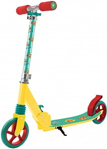 Самокат из серии Три Кота 2-х колесный алюминий комби, колеса PU 145 мм, подножка, передняя амортизация, ручки складные EVA (1toy, Т17317)