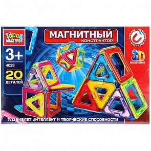 Конструктор магнитный с 20 деталями (Город мастеров, XB-4029-R)