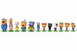 Набор фигурок на подставке - Три кота, 12 персонажей (1Toy, Т18091) - миниатюра