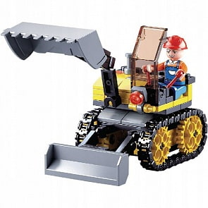 Конструктор - Бульдозер с фигуркой, 132 детали (Sluban, M38-B0377C)