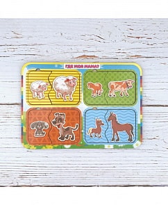 Пазл парный - Где моя мама? (Woodland, 012401)