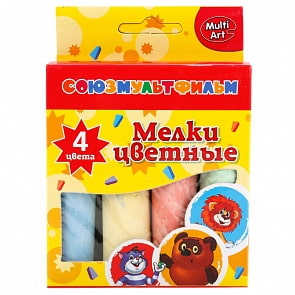 Цветные мелки – Союзмультфильм, 4 цвета (MultiArt, 14104-CRT)