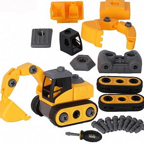 Машинка-конструктор из серии Спецтехника - Строительная техника. Экскаватор с отверткой (ABtoys, C-00360)