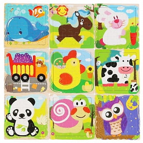 Развивающая игрушка из дерева – пазлы-вкладыши - Малыши (Буратино, G0123)