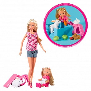 Куклы Штеффи и Еви с зайками (Simba, 5732156-1)