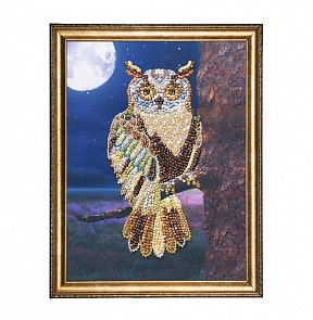 Мозаика из пайеток на холсте - Сова (Волшебная мастерская, МХ-01вм)