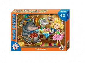 Пазл макси Дюймовочка из серии В гостях у сказки, 42 детали (Десятое королевство, 01056ДК)