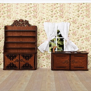 Набор мебели для кукольного домика – Кухня, цвет – коричневый (ЯиГрушка, 59414st)