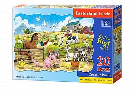 Пазлы Castorland - Животные на ферме, 20 маxi элементов 