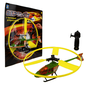 Вертолет с пусковым механизмом, механический, 25,5 см (1toy, Т17361) (ассортимент)