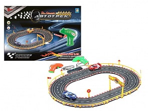 Автотрек - Ночные гонки, 2 машинки, 2 полосы, трасса 180 см (1 Toy, Т10183)