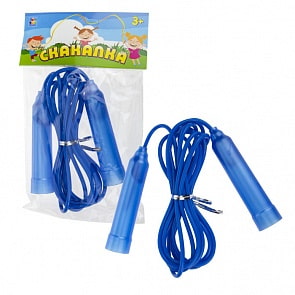 Скакалка с пластиковыми ручками и шнуром, длина 2,8 метра, 4 цвета микс (1Toy, Т17509) (ассортимент)