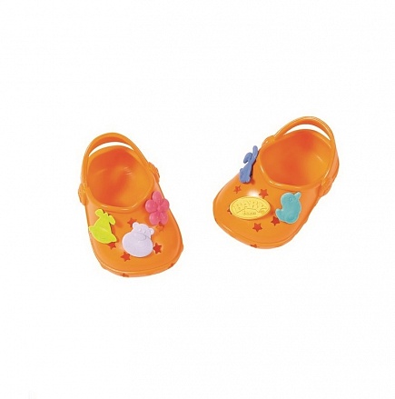 Обувь для куклы Baby born - Сандалии фантазийные, оранжевые 