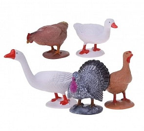 Набор домашняя птица 5 штук, В мире животных (1toy, Т53866)