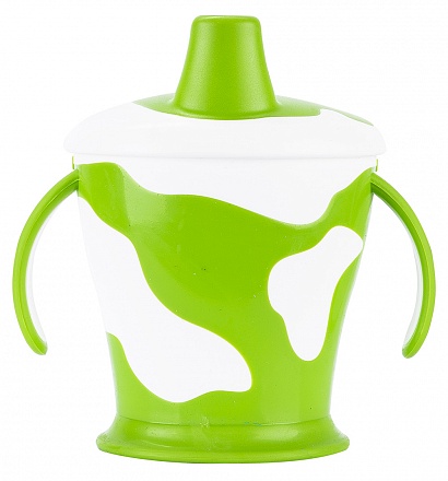 Чашка-непроливайка с ручками - Little cow, 250 мл, 9+, зеленый 