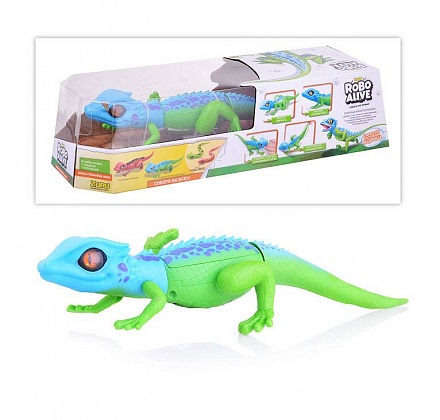 Роботизированная игрушка RoboAlive – Робо-ящерица, сине-зеленая 