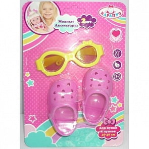 Аксессуары для кукол ™Карапуз 40-42 см, обувь и солнцезащитные очки (Карапуз, B1672039-2-RU)