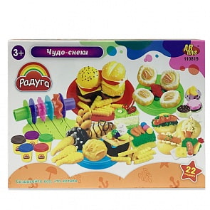 Масса для лепки – Чудо-снеки, 5 баночек разных цветов с тематическими аксессуарами (ABtoys, 110819)