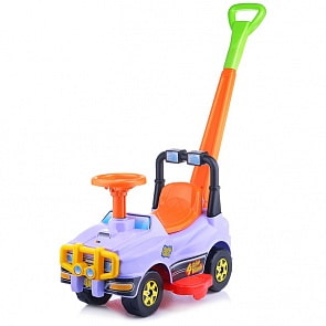 Детский автомобиль Джип-каталка с ручкой - №3, сиреневый (Полесье, 71897)