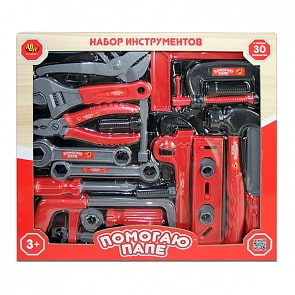 Помогаю папе. Набор инструментов, 30 предметов (ABtoys, PT-00271)
