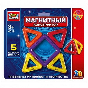 Конструктор магнитный, 5 деталей (Город мастеров, DT-4019-Rsim)