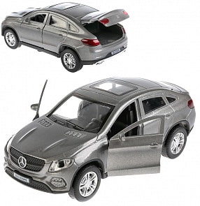 Машина металлическая Mercedes-Benz GLE Coupe 12 см., открываются двери, инерционная, цвет - серый (Технопарк, GLE-COUPE-GY)