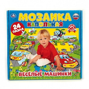 Напольная мозаика – Веселые машинки (Умка, 4690590110232sim)