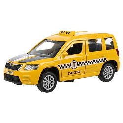 Машина Такси Skoda Yeti 12 см свет-звук двери и багажник открываются металлическая (Технопарк, YETI-12SLTAX-YE) - миниатюра