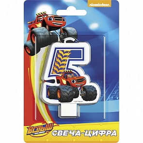 Свеча-цифра №5 - Вспыш, 8 см (Росмэн, 34997)