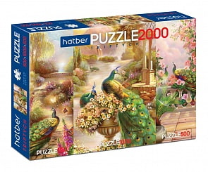 Пазлы Premium 500+1000+500 элементов – Triptych, 3 картинки в 1, Дивные птицы (Hatber, 2000ПЗ2-18644)