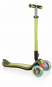 Самокат трехколесный Globber Elite Deluxe Flash Lights - Зеленый (Globber, 449-106-3)