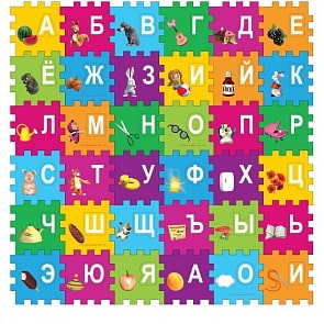 Коврик-пазл «Маша и медведь» с вырезанными буквами (Играем вместе, FS-ABC-03-Mmsim)