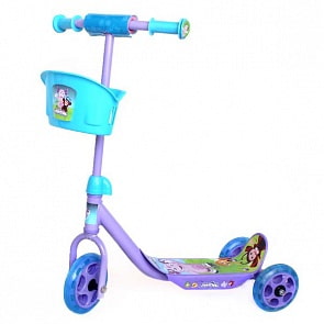Трехколесный самокат с корзиной – Лунтик, колеса 14,5 и 12 см, фиолетово-голубой (ST-PL-LNTsim)