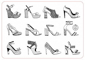 Коврик-раскраска – Аксессуары для девочек. Обувь. Маленький (ЯиГрушка, 12003ЯиГst)