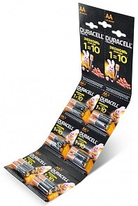 Батарейки Duracell, типоразмер АA LR6, пальчиковые, 12 штук