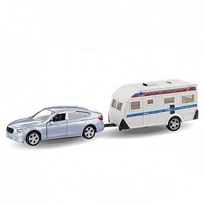 Машинка металлическая Bavaria Gran Turismo с домом на колёсах, гражданская, 1:36 (AuotoTime, 49527)