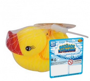 Уточка резиновая из серии Веселое купание, в сетке (Abtoys, PT-01075-no)