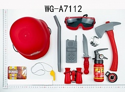 Набор игровой пожарного с каской и аксессуарами (Junfa Toys, 99023) - миниатюра