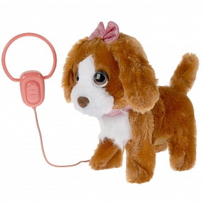 Интерактивный щенок Бэтси 22 см на поводке ходит озвученный (Мой питомец, HTJ2140)