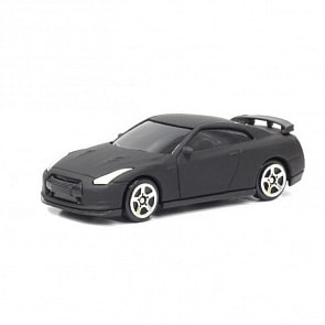 Машина металлическая Nissan GTR R35, 1:64, черный матовый цвет (RMZ City, 344013SM)