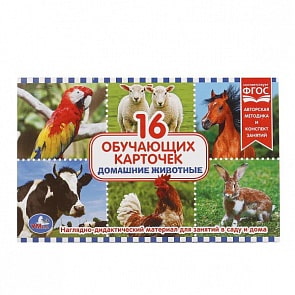 Карточки в папке - Домашние животные, 16 карточек (Умка, 4690590122792sim)