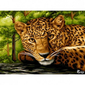 Рисование по номерам на холсте – Грациозный ягуар, 40 х 50 (Фабрика Творчества, H133)