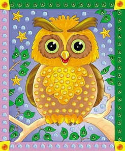 Мозаика из пайеток формат А4 – Сова (Рыжий кот, М-4360)